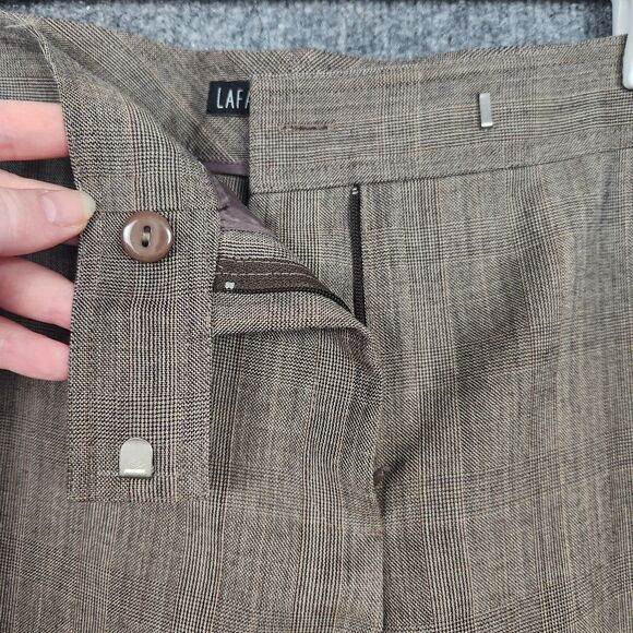 NWT LAFAYETTE 148 Brown 100% Wool Wide Leg Cropped Culottes Pants SIZE 4 - Picture 6 of 16
